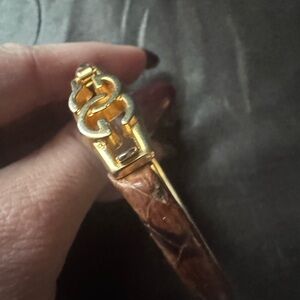 Gucci Gold and Brown Snakeskin Bracelet